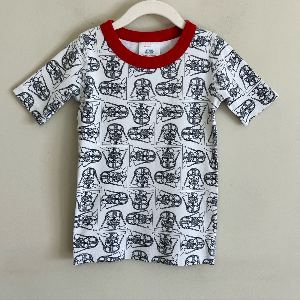 Hanna Andersson Star Wars Darth Vader Short Sleeve Pajama Top Shirt Kids 6 7